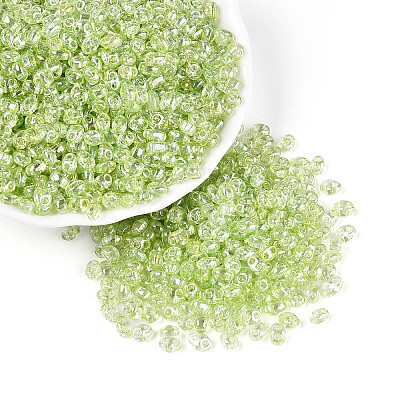 Transparent Colours Luster Glass Seed Beads SEED-N008-09E-1