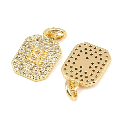 Brass Micro Pave Cubic Zirconia Pendants KK-C160-01G-1