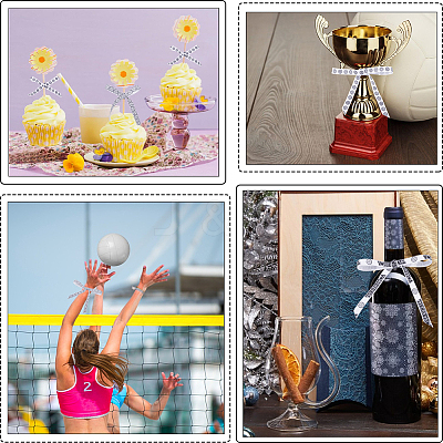 3 Rolls 3 Styles Volleyball Theme Polyester Grosgrain Ribbons OCOR-CP0001-23-1
