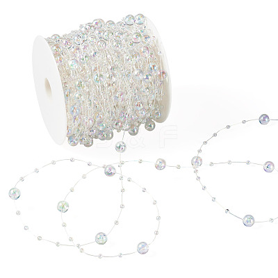 Acrylic Round Beaded Link Chains DIY-MB0007-001A-1