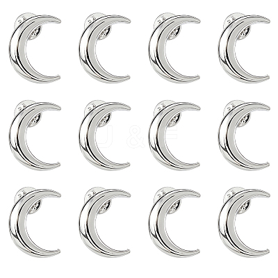 12Pcs Moon Alloy Lapel Pin Backs for Backpack Clothes JEWB-FH0002-79P-1