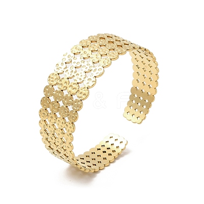 304 Stainless Steel Cuff Bangles BJEW-K267-01G-1