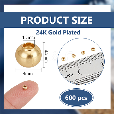 600Pcs 304 Stainless Steel Beads STAS-BC0004-20-1
