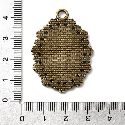 Vintage Tibetan Style Alloy Flower Pendant Cabochon Bezel Settings TIBEP-M018-42AB-NF-1