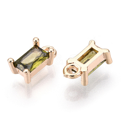 Brass Cubic Zirconia Charms X1-KK-S350-367F-1