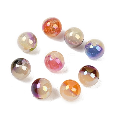 Two Tone Opaque Acrylic Beads OACR-B051-02A-1