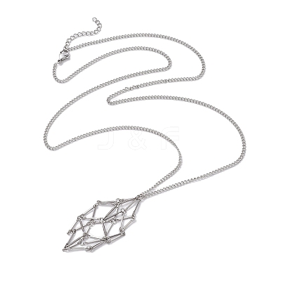 Non-Tarnish Stainless Steel Macrame Pouch Empty Stone Holder for Necklace Makings NJEW-JN04821-02-1