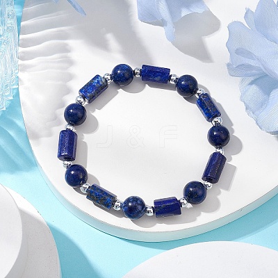 Natural mixed Gemstone Round Beaded Stretch Bracelets for Women BJEW-JB11137-1