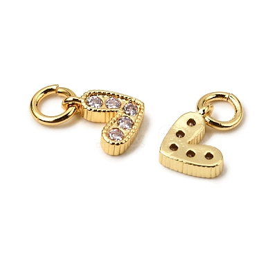 Brass Micro Pave Cubic Zirconia Charms ZIRC-F111-08G-09-1