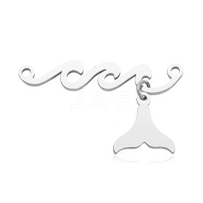 Non-Tarnish 201 Stainless Steel Connector Charms STAS-N090-LA892-1-1