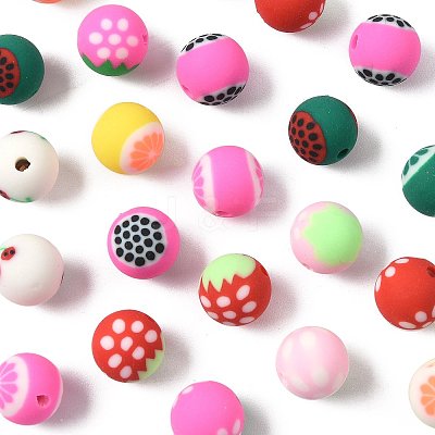 72Pcs 9 Styles Fruits Theme Handmade Polymer Clay Beads CLAY-FS0001-42-1