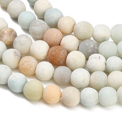 Natural Frosted Flower Amazonite Beads Strands GG-CBA6382-A04-6mm-02-1