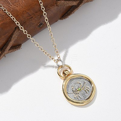 Brass Twelve Constellations Tarot Pendant Necklaces NJEW-Q006-01F-G-1