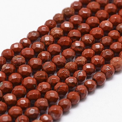 Natural Red Jasper Beads Strands X-G-D840-50-4mm-1