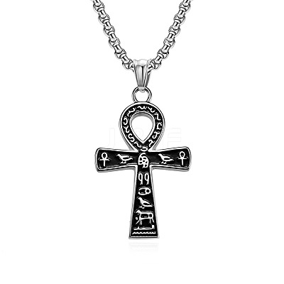 Egyptian Ankh Cross 304 Stainless Steel Pendant Necklaces FS-WGB3CB3-01-1