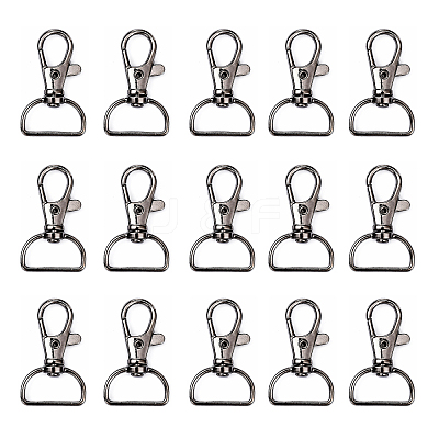 Zinc Alloy Swivel D Rings Lobster Claw Clasps X1-E341-8-B-1