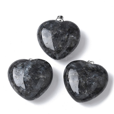 Natural Larvikite Pendants G-A259-02P-01-1