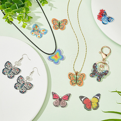 30Pcs 10 Styles Printed Acrylic Pendants SACR-GA0001-05-1