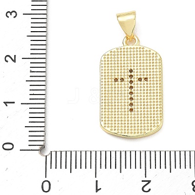 Religion Cross Brass Micro Pave Clear Cubic Zirconia Pendants CU-CBA83A6-03H-G-1