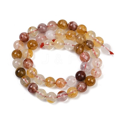 Natural Ferruginous Quartz Beads Strands G-U026-A08-8mm-1