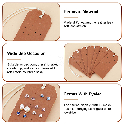 Imitation Leather Earring Organizer Display Cards EDIS-WH0022-34C-1
