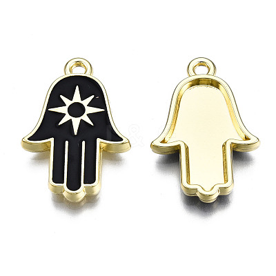 Spray Painted Alloy Pendants PALLOY-Q436-009A-NR-1