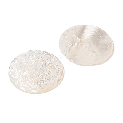 Natural White Shell Cabochons SSHEL-C012-12-1