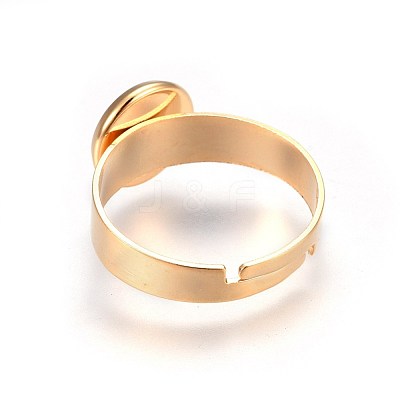 Ion Plating(IP) Adjustable 201 Stainless Steel Finger Rings Components STAS-G187-01G-8mm-1