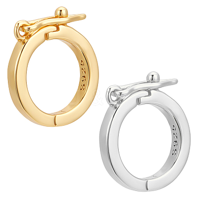 2Pcs 2 Colors 925 Sterling Silver Twister Clasps STER-WR0001-03-1