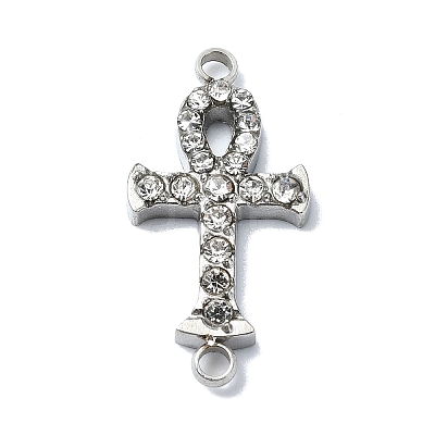 304 Stainless Steel Crystal Rhinestone Connector Charms STAS-Z065-02P-01-1