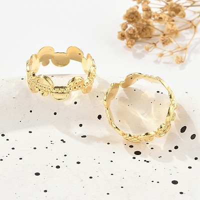 Brass Finger Rings for Women RJEW-B119-08G-1
