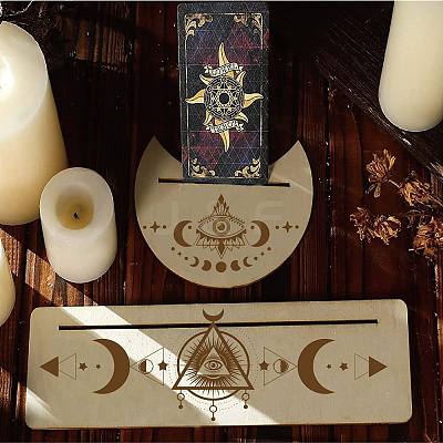 2Pcs 2 Style Natural Wood Card Stand for Tarot DJEW-GF0001-33I-1