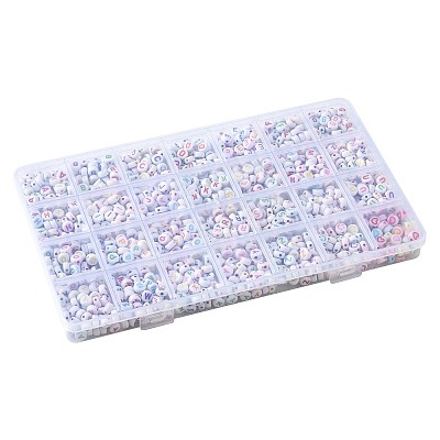 1680Pcs 28 Styles Craft Acrylic Horizontal Hole Beads SACR-FS0001-44-1