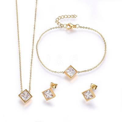 304 Stainless Steel Jewelry Sets SJEW-H137-25G-1