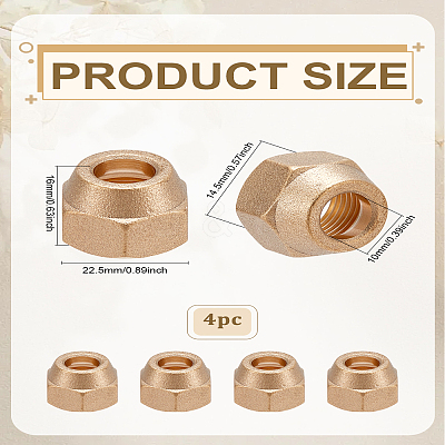 4Pcs Brass Nut FIND-LP0009-25-1