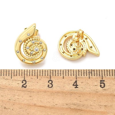 Brass Micro Pave Clear Cubic Zirconia Stud Earrings EJEW-P303-03G-1