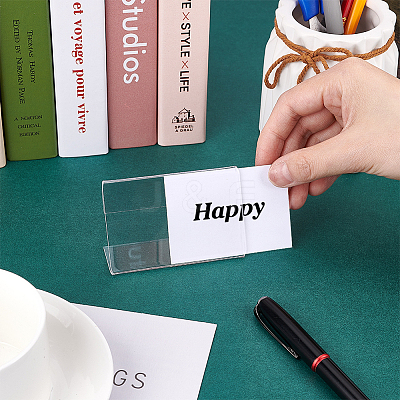 L-Shaped Transparent Acrylic Slant Back Sign Holder ODIS-WH0002-35-1