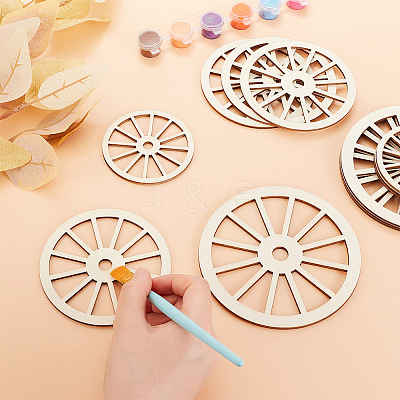 12Pcs 3 Style Unfinished Wood Slices WOOD-OC0002-79-1