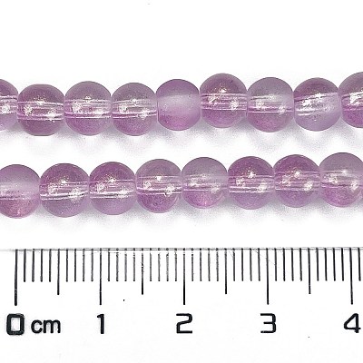 Frosted Transparent Glass Bead Strands GLAA-P065-6mm-07-1