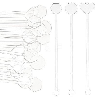 30Pcs 3 Style Transparent Acrylic Stirring Rods TACR-NB0001-30B-1