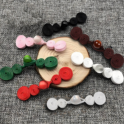 12Pcs Polyester Resin Cheongsam Buckle for Chinese Formal Dress DIY-CY0001-86B-1