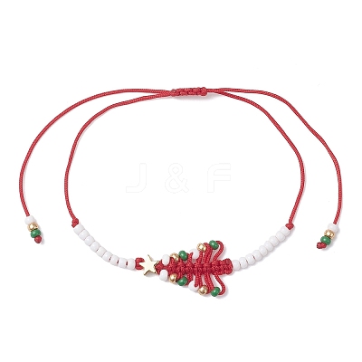 Glass Seed Beads Braided Bead Bracelets BJEW-MZ00231-02-1