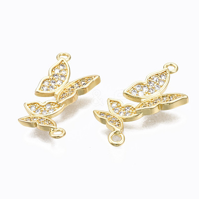 Brass Micro Pave Cubic Zirconia Links Connectors ZIRC-N039-121A-NF-1