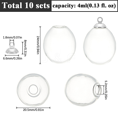 10Pcs Alloy Bead Cap Pendant Bails FIND-SC0010-61-1