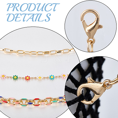1 Set 3 Styles Iron Hat Chain with Lobster Claw Clasp HJEW-CN0001-31B-1