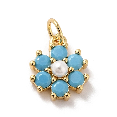 Rack Plating Brass Micro Pave Cubic Zirconia Charms KK-A160-22H-G-1