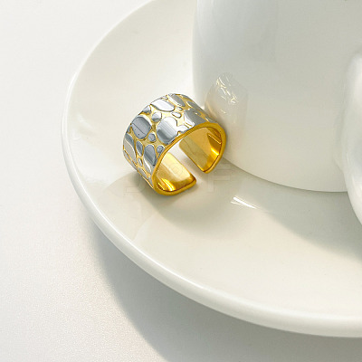 304 Stainless Steel Enamel Cuff Open Rings WGD5030-01-1