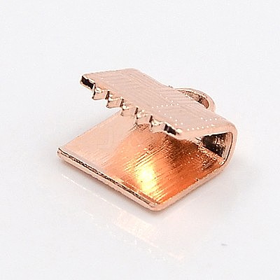 Brass Ribbon Crimp Ends LS-KK-K006-RG-1