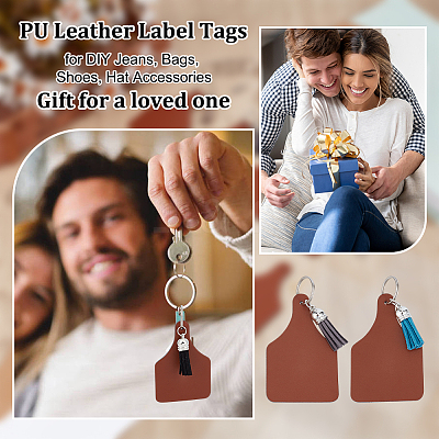 30Pcs PU Leather Label Tags DIY-OC0014-24-1