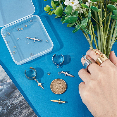 DIY Dagger Charm Ring Making Kit DIY-UN0004-64-1